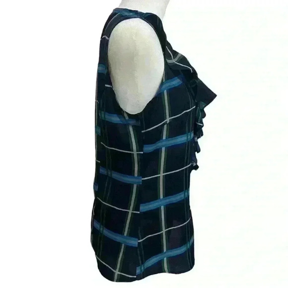 Banana Republic Sleeveless Plaid Button Up Top - Picture 5 of 8